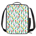 Polygon Tulip Pattern Print Crossbody Lunch Bag