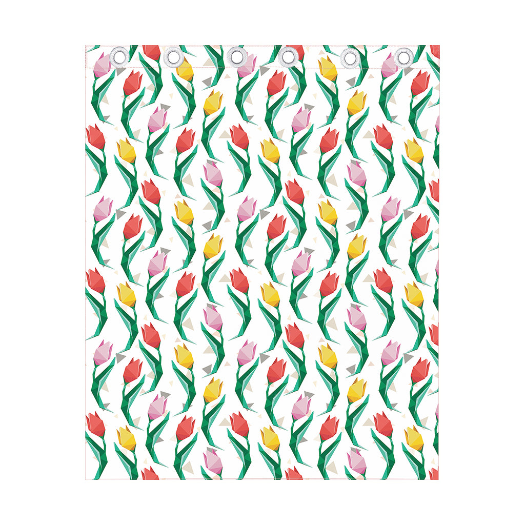 Polygon Tulip Pattern Print Curtain