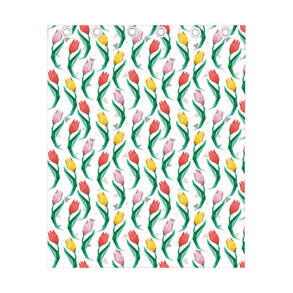 Polygon Tulip Pattern Print Curtain