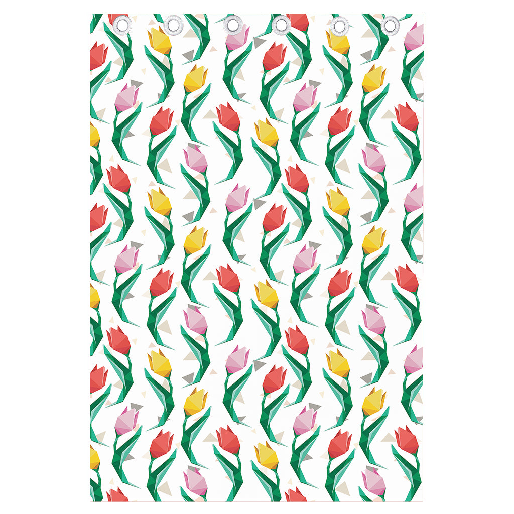Polygon Tulip Pattern Print Curtain