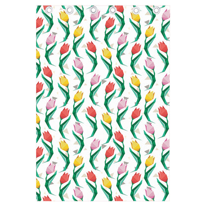 Polygon Tulip Pattern Print Curtain