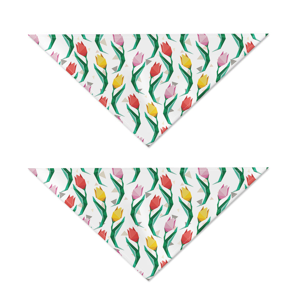 Polygon Tulip Pattern Print Dog Bandana
