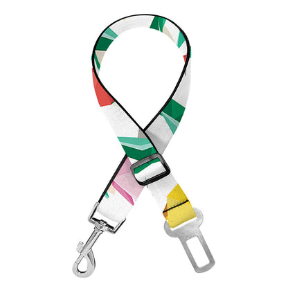 Polygon Tulip Pattern Print Dog Seat Belt