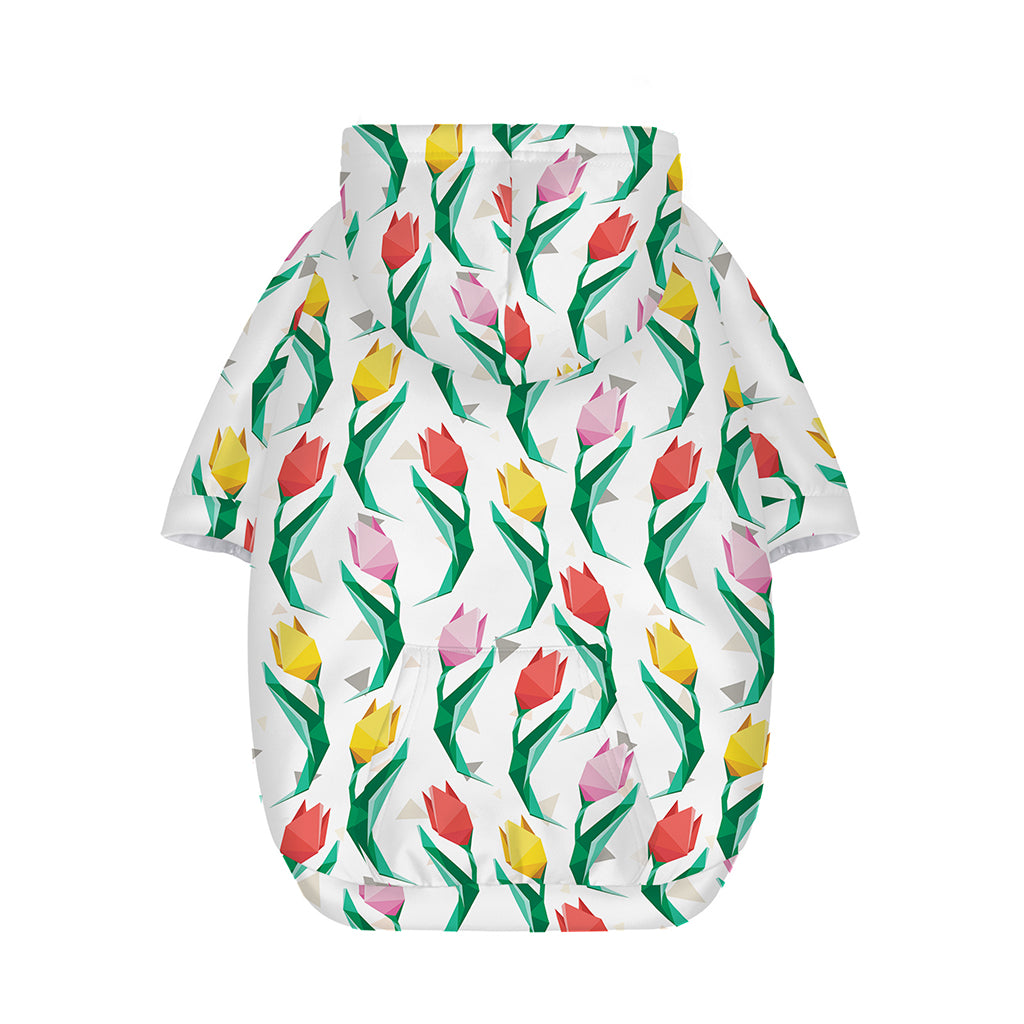 Polygon Tulip Pattern Print Dog Zip Up Hoodie