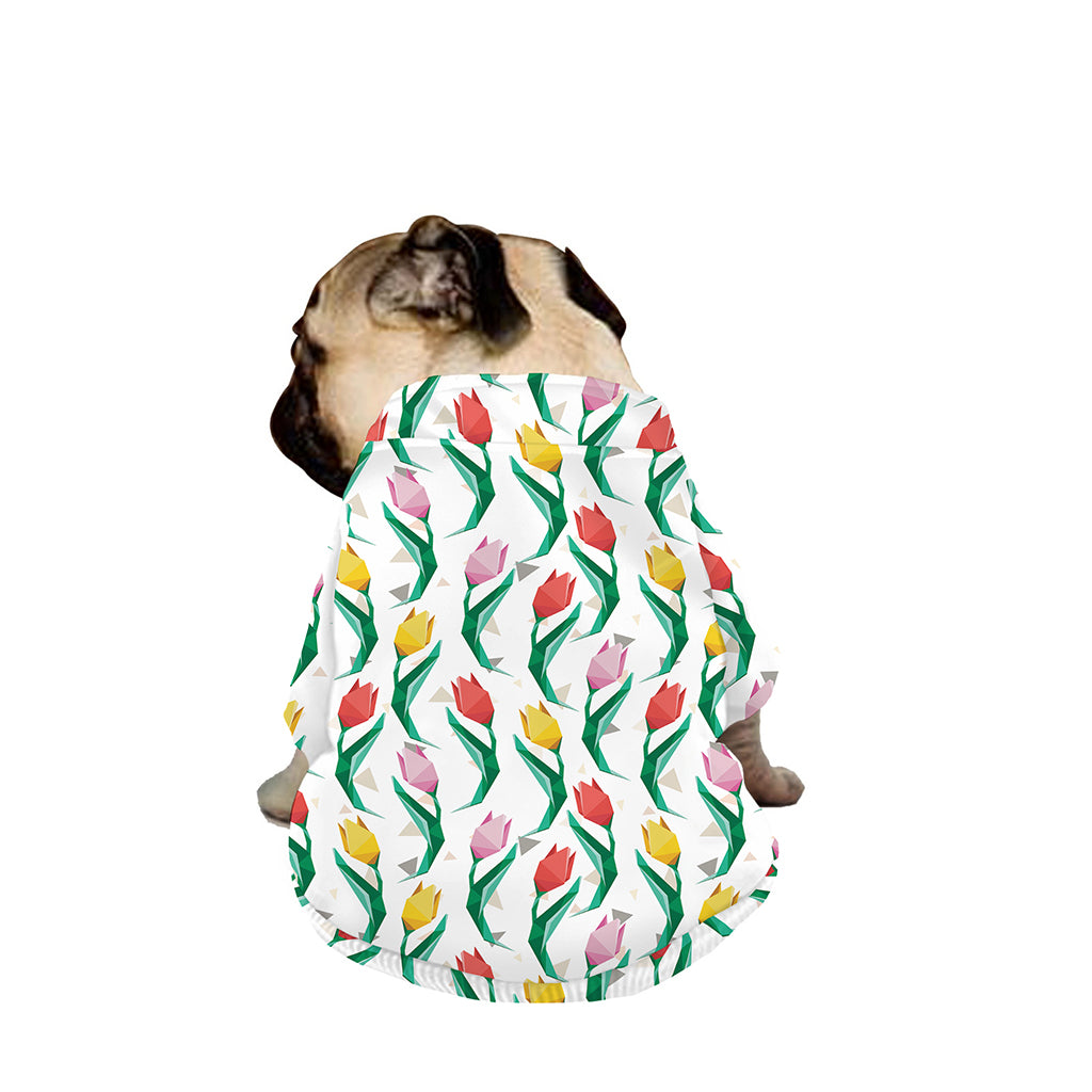Polygon Tulip Pattern Print Dog Zip Up Jacket