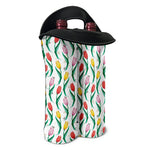 Polygon Tulip Pattern Print Double Neoprene Wine Tote