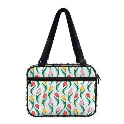 Polygon Tulip Pattern Print Double Strap Bible Bag