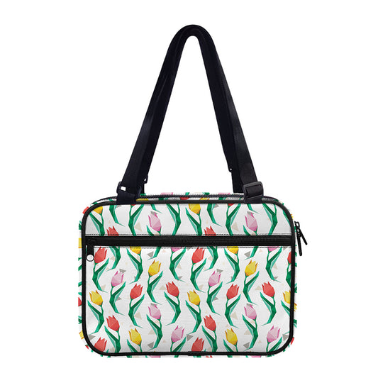 Polygon Tulip Pattern Print Double Strap Bible Bag