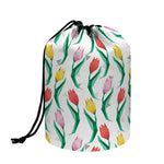 Polygon Tulip Pattern Print Drawstring Makeup Bag