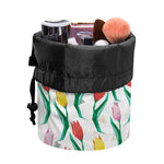 Polygon Tulip Pattern Print Drawstring Makeup Bag