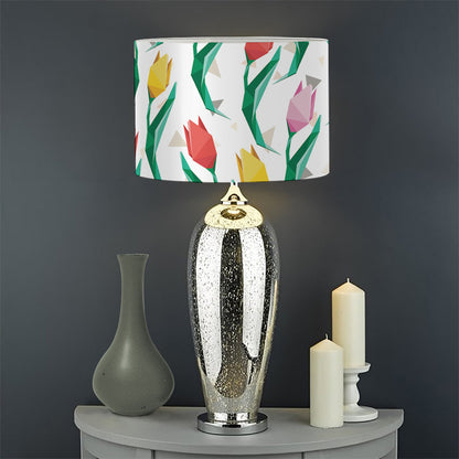 Polygon Tulip Pattern Print Drum Lamp Shade