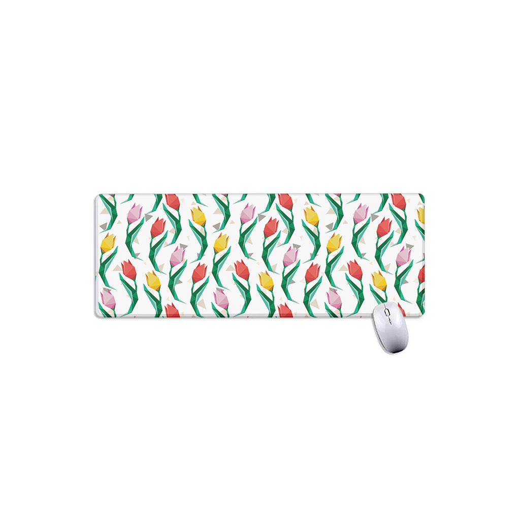 Polygon Tulip Pattern Print Extended Mouse Pad