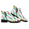 Polygon Tulip Pattern Print Flat Ankle Boots