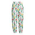 Polygon Tulip Pattern Print Fleece Lined Knit Pants