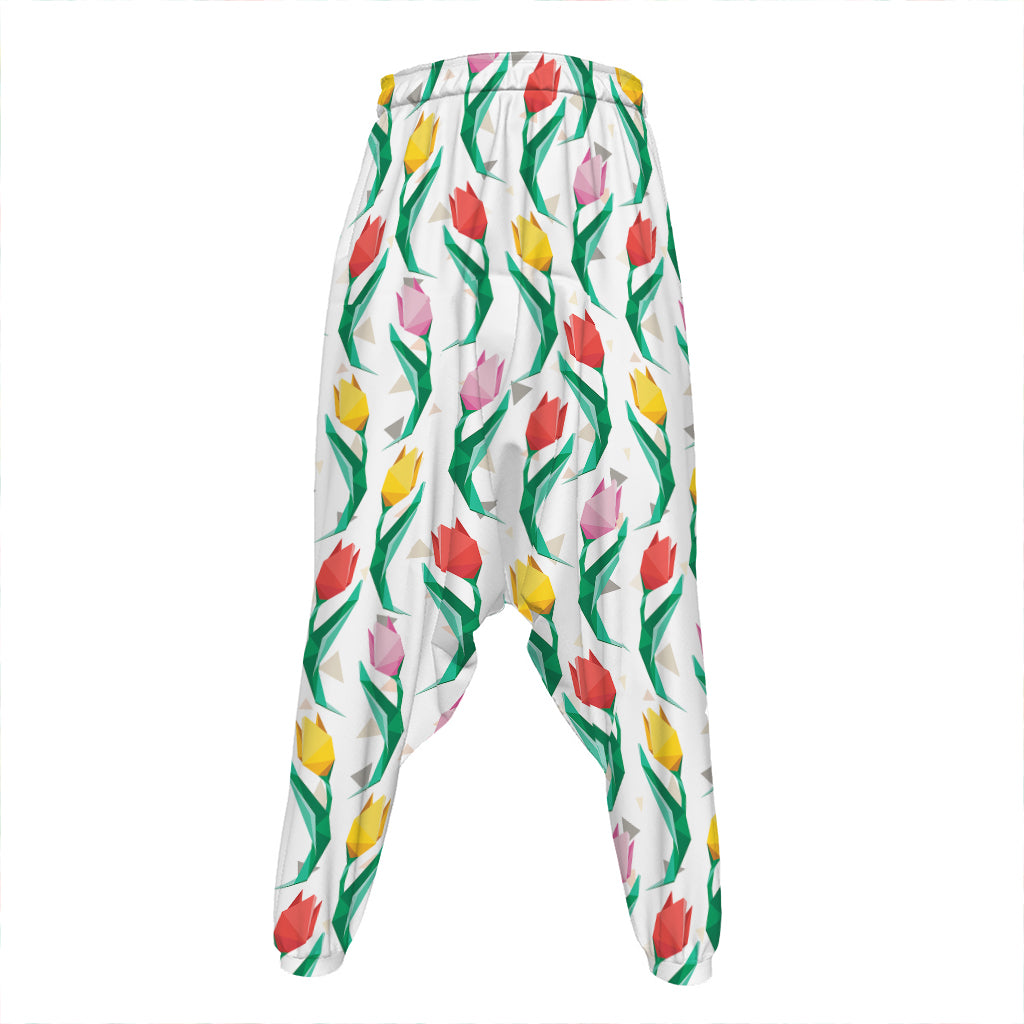 Polygon Tulip Pattern Print Hammer Pants