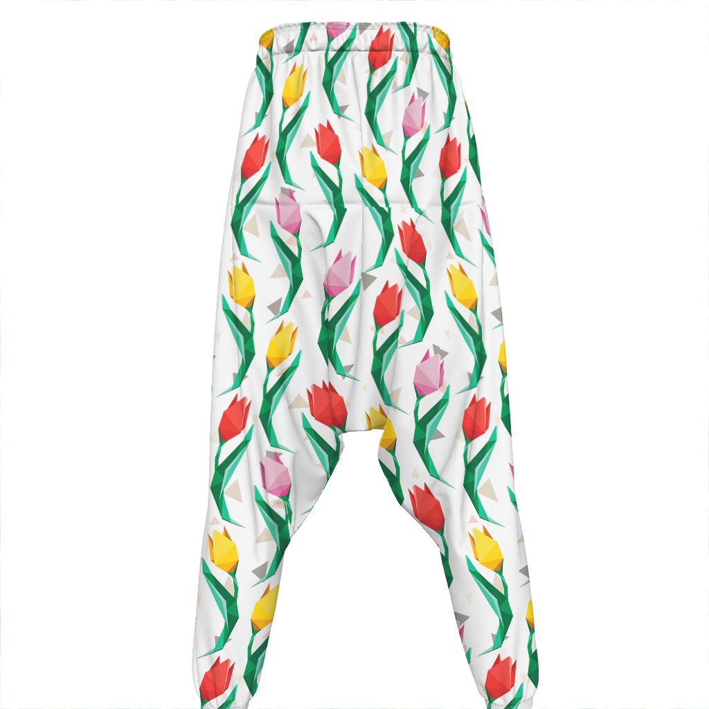 Polygon Tulip Pattern Print Hammer Pants