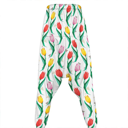 Polygon Tulip Pattern Print Hammer Pants
