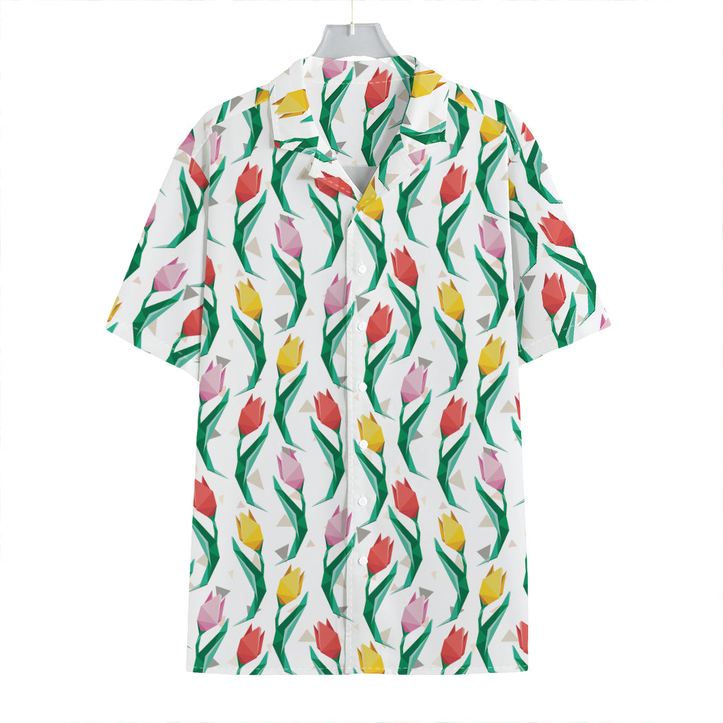 Polygon Tulip Pattern Print Hawaiian Shirt
