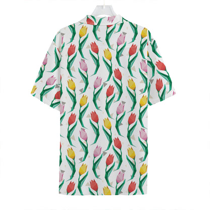 Polygon Tulip Pattern Print Hawaiian Shirt
