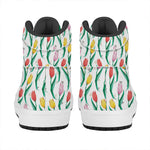 Polygon Tulip Pattern Print High Top Leather Sneakers