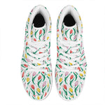 Polygon Tulip Pattern Print High Top Leather Sneakers
