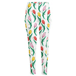 Polygon Tulip Pattern Print High-Waisted Pocket Leggings