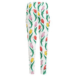 Polygon Tulip Pattern Print High-Waisted Pocket Leggings