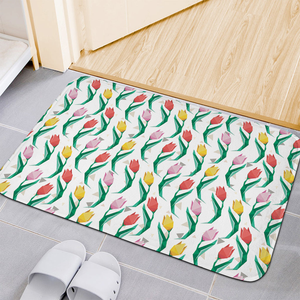 Polygon Tulip Pattern Print Indoor Door Mat