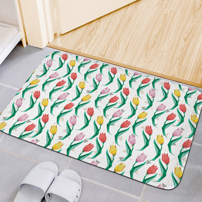 Polygon Tulip Pattern Print Indoor Door Mat