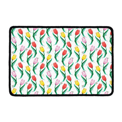 Polygon Tulip Pattern Print Kitchen Mat