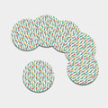 Polygon Tulip Pattern Print Leather Coaster Set