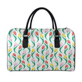 Polygon Tulip Pattern Print Leather Duffel Bag