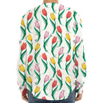 Polygon Tulip Pattern Print Long Sleeve Baseball Jersey