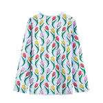 Polygon Tulip Pattern Print Long Sleeve Short Coat