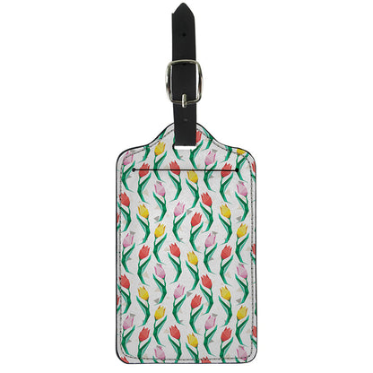 Polygon Tulip Pattern Print Luggage Tag