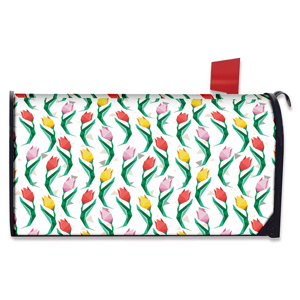 Polygon Tulip Pattern Print Mailbox Cover