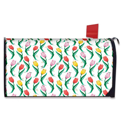 Polygon Tulip Pattern Print Mailbox Cover