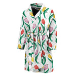 Polygon Tulip Pattern Print Men's Bathrobe