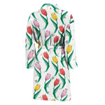 Polygon Tulip Pattern Print Men's Bathrobe