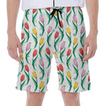 Polygon Tulip Pattern Print Men's Beach Shorts