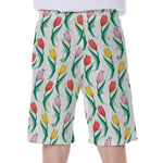 Polygon Tulip Pattern Print Men's Beach Shorts