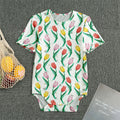 Polygon Tulip Pattern Print Men's Bodysuit