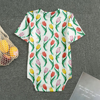 Polygon Tulip Pattern Print Men's Bodysuit
