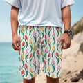 Polygon Tulip Pattern Print Men's Cargo Shorts