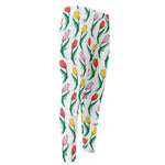 Polygon Tulip Pattern Print Men's Compression Pants