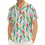Polygon Tulip Pattern Print Men's Deep V-Neck Shirt