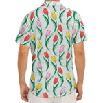 Polygon Tulip Pattern Print Men's Deep V-Neck Shirt