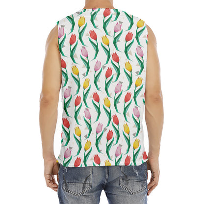Polygon Tulip Pattern Print Men's Fitness Tank Top