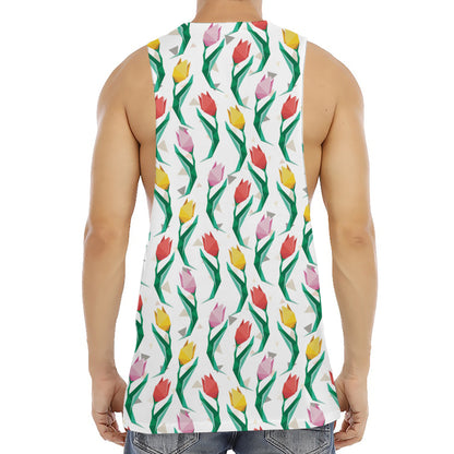 Polygon Tulip Pattern Print Men's Muscle Tank Top