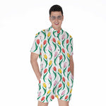 Polygon Tulip Pattern Print Men's Rompers